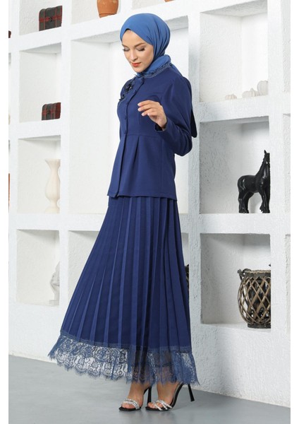 Missvalle Dantel Detaylı Etekli Takım Indigo 17100 modelleri