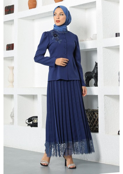 Missvalle Dantel Detaylı Etekli Takım Indigo 17100 fırsatları
