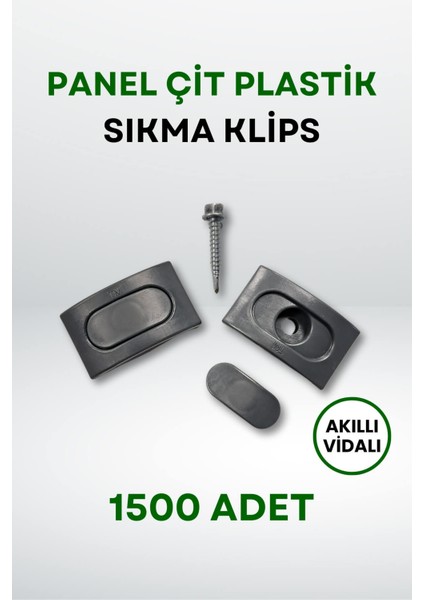 Panel Çit Plastik Sıkma Klips - Akıllı Vidalı (1500 Adet)