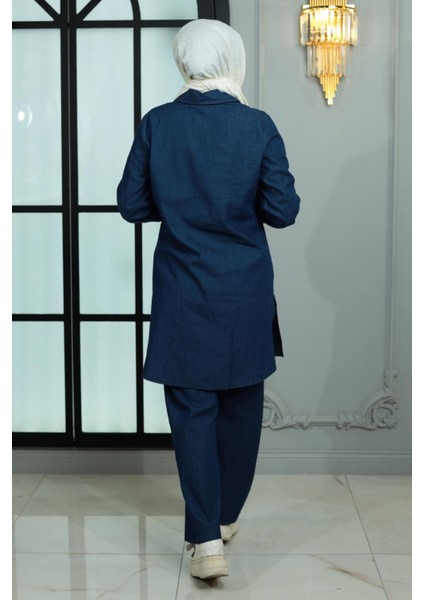 Missvalle Düğmeli Taş Detaylı Kot Takım Koyu Mavi 19149 fırsatları