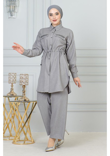 Missvalle Beli Bağcıklı Takım Gri 19220 modelleri