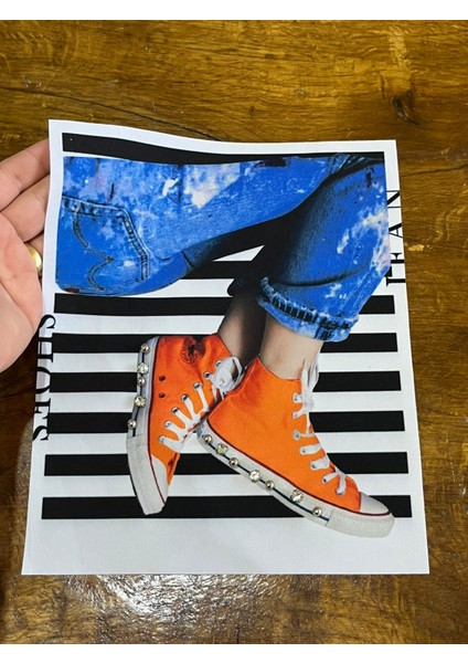 Zirkon Taşlı Ayakkabı Görselli Arma Dikiş Aplike 23X19 cm modelleri