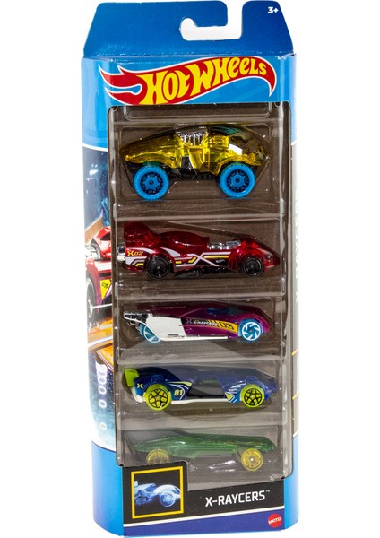 1:164 Metal Arabalar Hotwheels X-Raycers Beşli Set