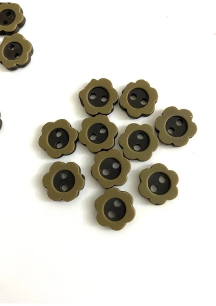 12,5 mm Bej-Kahverengi Papatya Polyester Düğme(20 Adet) fiyatları