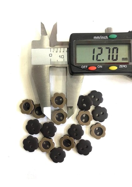 12,5 mm Bej-Kahverengi Papatya Polyester Düğme(20 Adet) modelleri