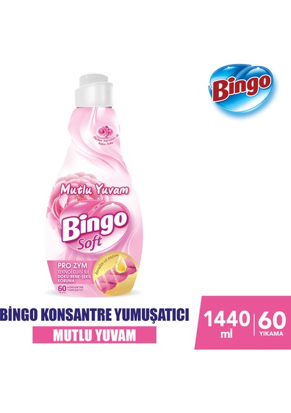 Bingo Soft Konsantre Çamaşır Yumuşatıcısı Mutlu Yuvam 1440 ml X 6 Adet