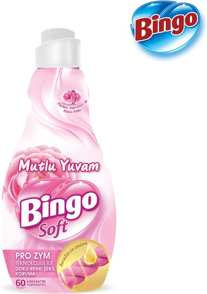 Bingo Soft Konsantre Çamaşır Yumuşatıcısı Mutlu Yuvam 1440 ml X 6 Adet