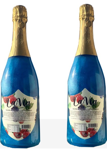 La Via Alkolsüz Şampanya Tropikal Aromalı Simli 2x750 ml