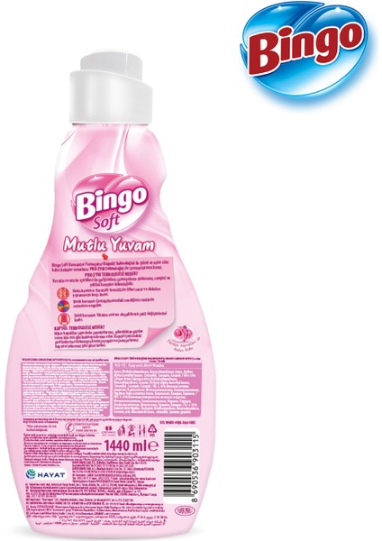 Bingo Soft Konsantre Çamaşır Yumuşatıcısı Mutlu Yuvam 1440 ml X 4 Adet