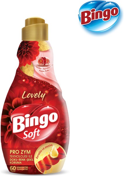 Bingo Soft Konsantre Çamaşır Yumuşatıcısı Lovely 1440 ml X 4 Adet