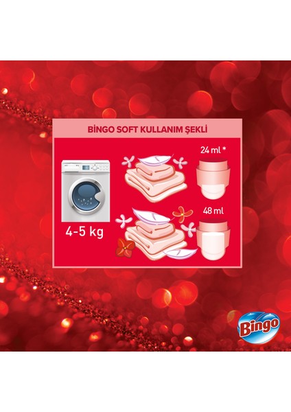 Bingo Soft Konsantre Çamaşır Yumuşatıcısı Lovely 1440 ml X 4 Adet