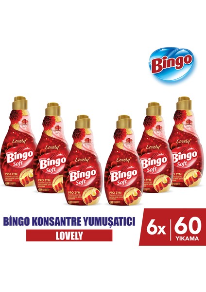 Bingo Soft Konsantre Çamaşır Yumuşatıcısı Lovely 1440 ml X 6 Adet