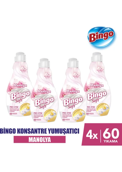 Bingo Soft Konsantre Çamaşır Yumuşatıcısı Manolya 1440 ml X 4 Adet