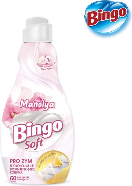 Bingo Soft Konsantre Çamaşır Yumuşatıcısı Manolya 1440 ml X 4 Adet