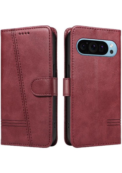 Kredi Kartı Yuvası Cüzdan Telefon Kılıfı Siyah ile Google Pixel 9 Için Filp Durumda (Yurt Dışından)