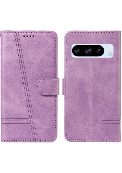 Google Pixel 8 Pro Için Filp Durumda Preslenmiş Pu Deri Cüzdan Telefon Kılıfı ile (Yurt Dışından)
