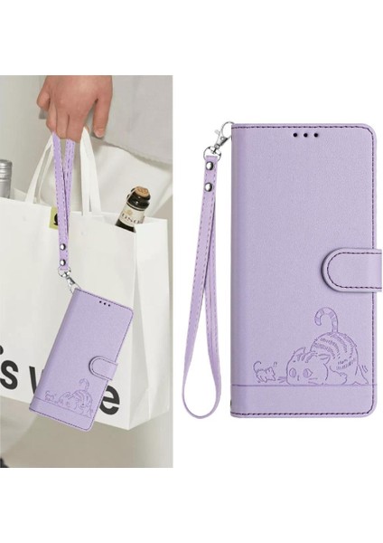 Oppo Oppo 8 Pro 5g Için Kılıf Cüzdan Kapak Çevirin Kedi Rfıd Kart Yuvası Tutucu (Yurt Dışından)