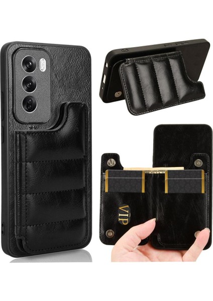 Oppo RENO12 Pro 5g Cüzdan Kılıf Için Cüzdan Kılıf Kickstand Kart Yuvası Vegan (Yurt Dışından)
