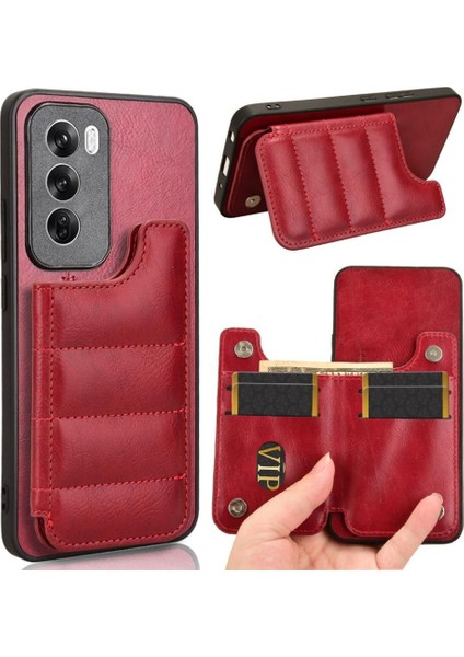Oppo RENO12 Pro 5g Cüzdan Kılıf Için Cüzdan Kılıf Kickstand Kart Yuvası Vegan (Yurt Dışından)