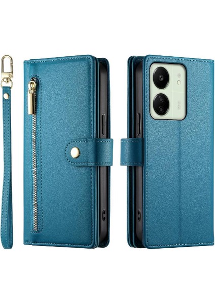 Xiaomi Poco M6 Için Flip Case Standı Cüzdan Çok Fonksiyonlu Crossbody Kayış (Yurt Dışından)
