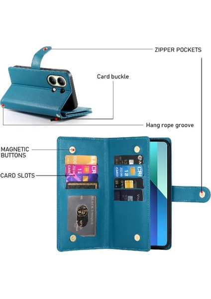 Xiaomi Redmi Not 13 Için Flip Case 4g Çok Fonksiyonlu Iş Cüzdan (Yurt Dışından)