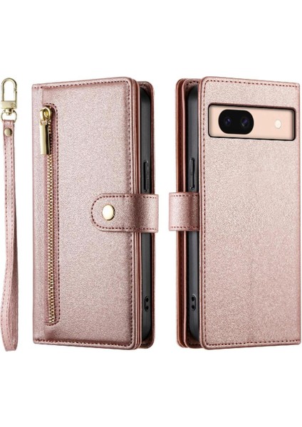 Google Piksel 8A Için Flip Case Crossbody Kayış Cüzdan Çok Fonksiyonlu (Yurt Dışından)