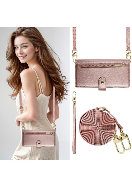 Google Piksel 8 Crossbody Kayış Standı Cüzdan Iş Için Flip Case (Yurt Dışından)
