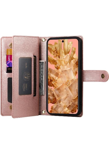 Google Piksel 8 Crossbody Kayış Standı Cüzdan Iş Için Flip Case (Yurt Dışından)