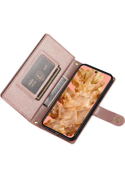 Google Piksel 8 Crossbody Kayış Standı Cüzdan Iş Için Flip Case (Yurt Dışından)