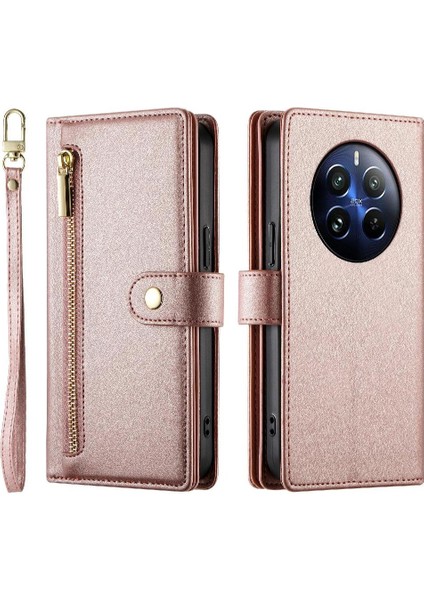 Realme 12 Pro Artı Iş Cüzdan Standı Için Flip Case Crossbody Kayış (Yurt Dışından)