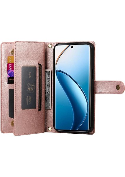 Realme 12 Pro Artı Iş Cüzdan Standı Için Flip Case Crossbody Kayış (Yurt Dışından)