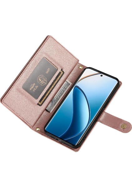 Realme 12 Pro Artı Iş Cüzdan Standı Için Flip Case Crossbody Kayış (Yurt Dışından)