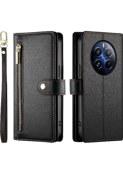 Realme 12 Pro Artı Iş Cüzdan Standı Için Flip Case Crossbody Kayış (Yurt Dışından)