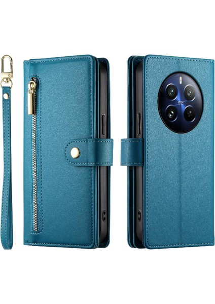 Realme 12 Pro Artı Iş Cüzdan Standı Için Flip Case Crossbody Kayış (Yurt Dışından)