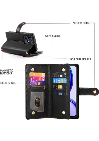 Realme C53 Çok Fonksiyonlu Crossbody Kayış Standı Cüzdan Için Flip Case (Yurt Dışından) fırsatları