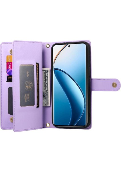 Realme 12 Pro Artı Iş Cüzdan Standı Için Flip Case Crossbody Kayış (Yurt Dışından)