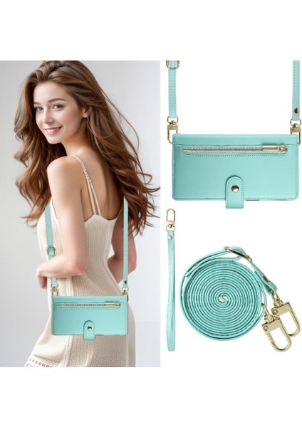 Realme C55 Crossbody Kayış Iş Çok Fonksiyonlu Cüzdan Için Flip Case (Yurt Dışından)