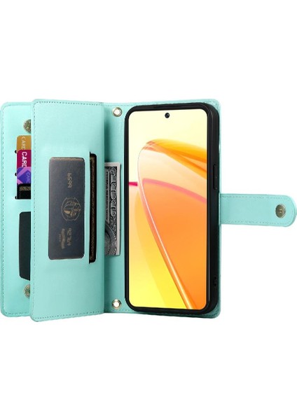 Realme C55 Crossbody Kayış Iş Çok Fonksiyonlu Cüzdan Için Flip Case (Yurt Dışından)