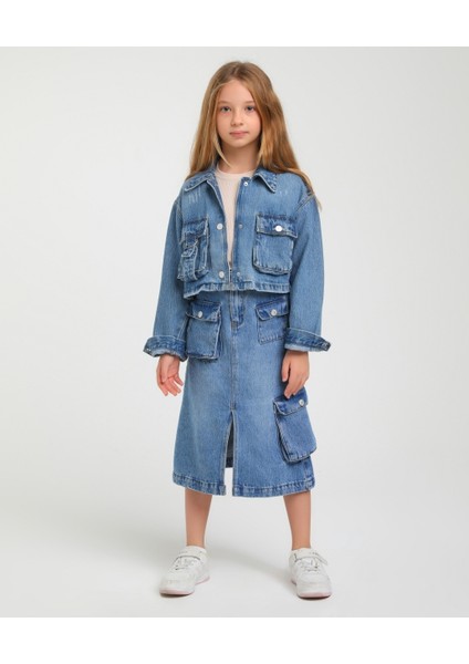 Kız Çocuk Kot Ceket modelleri