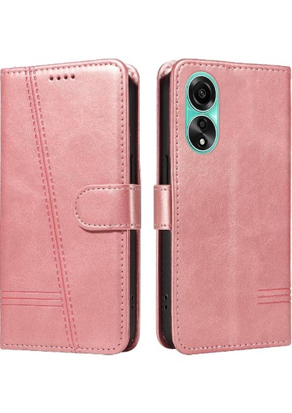 Oppo A78 4g Için Filp Durumda Ayrılabilir Siyah Bilezik Preslenmiş Pu Deri (Yurt Dışından)