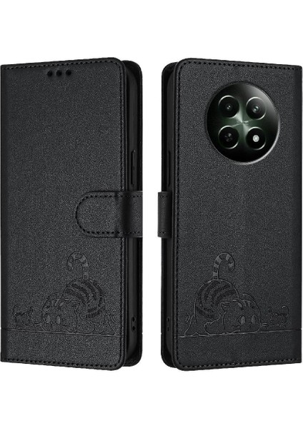 Realme 12 5g Kedi Rfıd Kart Yuvası Tutucu Için Kickstand Cüzdan Kapak Çevirin (Yurt Dışından)
