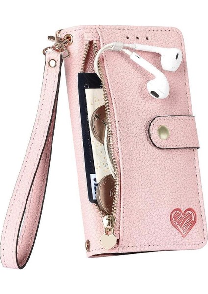 Xiaomi Poco F6 5g Darbeye Fermuar Cüzdan Aşk Deri Için Flip Case (Yurt Dışından)