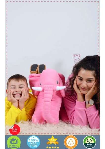 Pelus Oyuncak Kiz Erkek Cocuk Oyuncak Ayı Oyuncak 75 cm Uyku Arkadaşım Uyku Fili - 85 cm - Pembe - 3+ Yaş - Türkçe - Hayır - Hayır