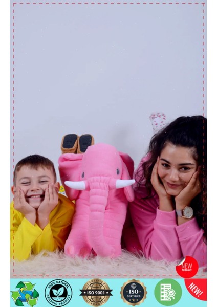 Pelus Oyuncak Kiz Erkek Cocuk Oyuncak Ayı Sevgililer Günü Eş Sevgili Hediye Sevimli Peluş Fil - 85 cm - Pembe - 1+ Yaş - Türkçe - Hayır - Hayır