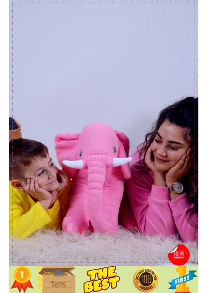 Pelus Oyuncak Kiz Erkek Cocuk Oyuncak Ayı Sevgililer Günü Eş Sevgili Hediye Sevimli Peluş Fil - 85 cm - Pembe - 1+ Yaş - Türkçe - Hayır - Hayır