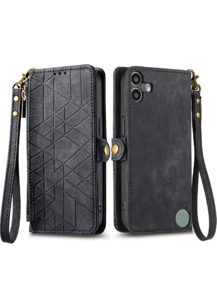 Nothing Flip Case Cmf Telefon 1 Deri Kılıf Kapak Kapak Cüzdan Basit (Yurt Dışından)