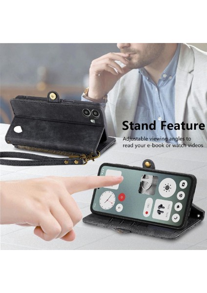 Nothing Flip Case Cmf Telefon 1 Deri Kılıf Kapak Kapak Cüzdan Basit (Yurt Dışından)