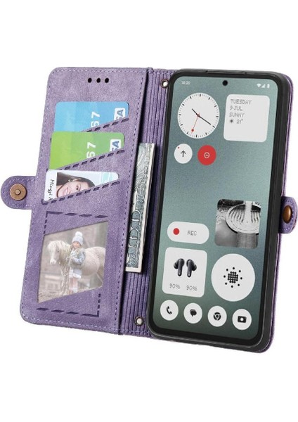 Nothing Flip Case Cmf Telefon 1 Deri Kılıf Kapak Kapak Cüzdan Basit (Yurt Dışından)