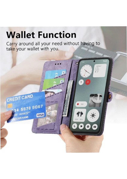 Nothing Flip Case Cmf Telefon 1 Deri Kılıf Kapak Kapak Cüzdan Basit (Yurt Dışından)