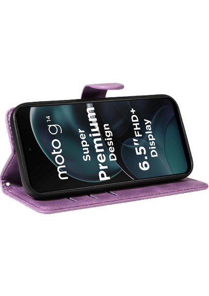 Motorola Moto G14 4g Cüzdan Telefon Kılıfı Için Filp Durumda Ayrılabilir Siyah ile (Yurt Dışından) fiyatları